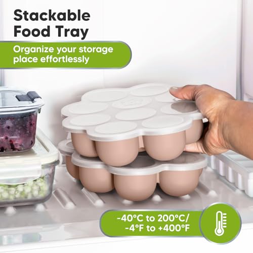 KeaBabies Silicone Food Freezer Trays with Lid, 2oz x 10 Pods (Dusk) | Baby Food Storage Containers, Easy Puree Meal Prep, Breast Milk Silicone Freezer Molds, Dishwasher, Microwave Safe, BPA-Free - color: Dusk