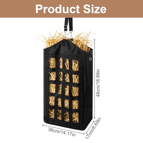 EUBUY 3 Pcs Hay Feeder for Goats and Horses, Slow Feed Design, Hay Nets | Design for Goats, Horse, Donkey, Large Opening with Adjustable Strap for Easy Hanging