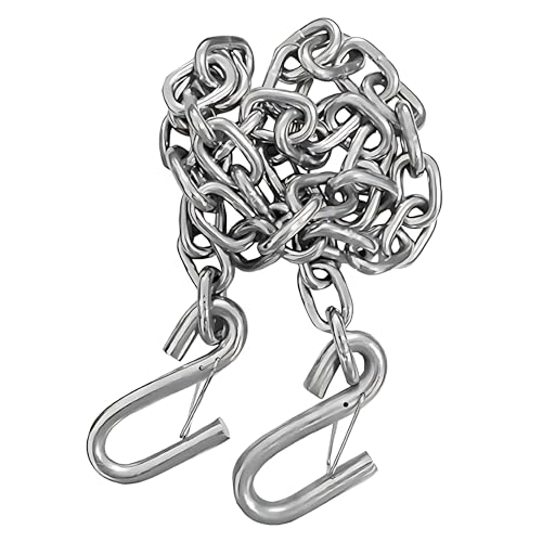 7/32" x 36" Trailer Safety Chain – Hot Dipped Galvanized Steel with Safety Hooks – 7000 lb Load Rated – Corrosion Resistant for Utility and Small Boat Trailers