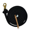 Clinician Braided Training Lead, Bull Snap, 15 ft, Black with Gold | Heavy duty braided lead with swivel bull snap, balanced weight gives clear feel for groundwork and lunging