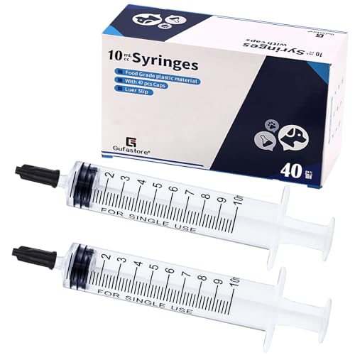 40 Pack 10ml Plastic Syringe for Scientific Labs, Dispensing, Measuring, Watering, Refilling, Multiple Uses - size: 10ml-40Pack