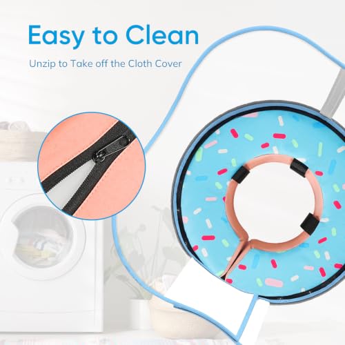 Supet Sponge Dog Cone Collar Stop Licking After Surgery, Dog Donut Collar | Adjustable Dog Recovery Collar Alternative, Detachable Shield, Soft, Comfy Cone, Neck Pillow for Large Dogs - color: DonutBlue, size: XL(Neck 14"-18.5")