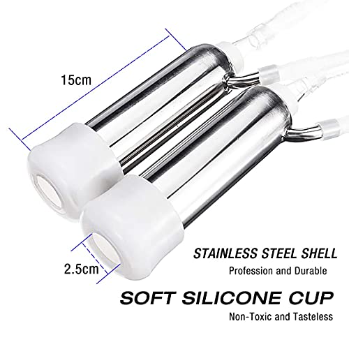 Milking Machine Accessory Cow Teat Cup Complete Set, φ25mm | Hantop UnitedFarm, Tube included, Food-grade material - size: Milk Cluster for Cow
