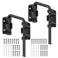 Sliding Door Loop Lock, 90/180 Degree Patio Door Latch, 2 Black | Stainless Steel Home Security Loop Latch for Sliding Barn/Single/Double Opening Gate, Shed, Closet, Window, Fence - color: Black-2PCS