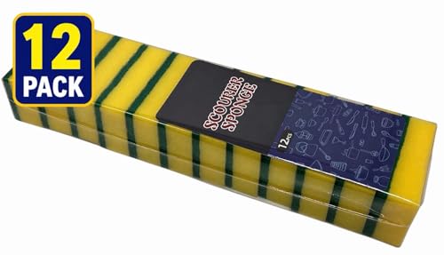 Kitchen Cleaning Sponges, 12 Pack Non-Scratch Scrubber Sponges for Dishes, Pots & Pans, Heavy Duty Multi-Purpose Dish Sponges