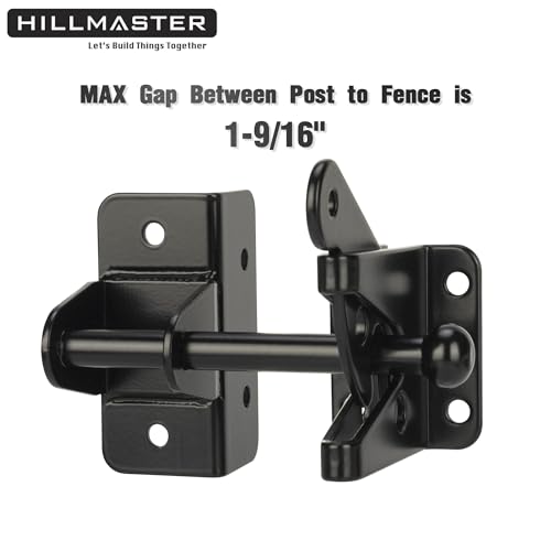 HILLMASTER Self Locking Gate Latch for Wooden Fence,Heavy Duty Gravity Fence Latch Privacy Door Latch for Wood Gate,Metal Gates,Vinyl Fence,Gate Hardware Gate Door Lock for Outdoor Pool,Black Finish - style: Finger Pull