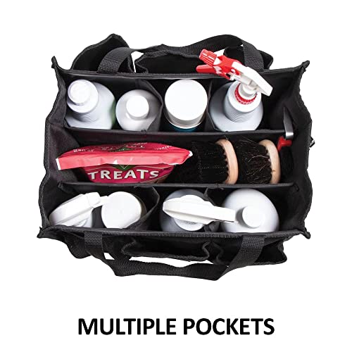 Dura-Tech Smartchoice Grooming Tote | Color Black | Ultimate Stable Organizer | Dirt-Control Feature | Easy Carry Design | Sturdy 600D Poly Material - color: Black