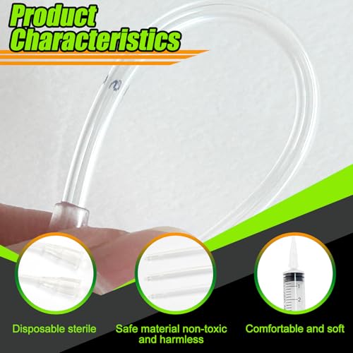 Bird Feeding Syringe Set with Tubes, 5ml+10ml+60ml | Pet Feeding Syringe, Plastic Syringes for Breeding Small Pets, Oil or Glue Applicator, 5ml+10ml+60ml Feeder+9cm Feeding Tube