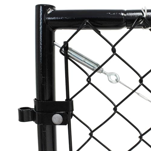 Adjust-A-Gate Adjustable Chain Link Square Corner Complete Gate Kit, Fit-Right, Black, 6'H