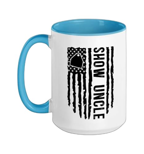 Livestock Show Uncle US Flag Livestock Show Uncle Ceramic Mug, Blue/White, 15oz - color: Blue/White, size: 15 Ounces