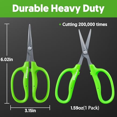 Garden Scissors, 2 PCS, 6-in, Non-Stick Coated Steel, Straight Blades | Sharp Pruning Shear, Gardening Tools, Garden Snips for Plants, Herbs, Flowers in Grow Tent and Hydroponics, Easy to Clean - style: Straight Blade