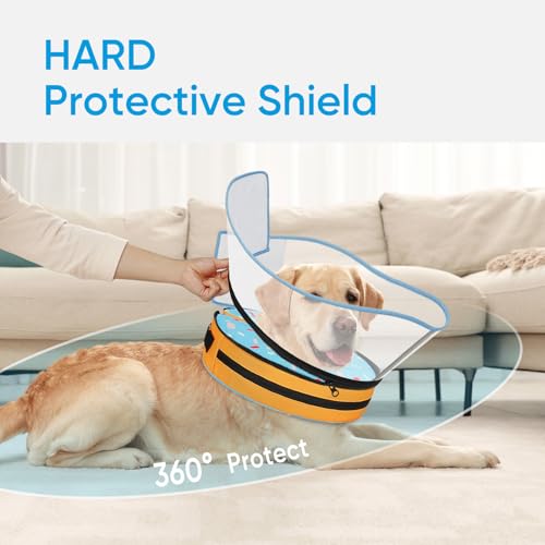 Supet Sponge Dog Cone Collar Stop Licking After Surgery, Dog Donut Collar | Adjustable Dog Recovery Collar Alternative, Detachable Shield, Soft, Comfy Cone, Neck Pillow for Medium Dogs - color: DonutBlue, size: M(Neck 8.5"-11.5")