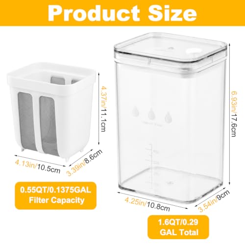 Yogurt Strainer 1100ML (1.16 Quarts/0.29GAL),Yogurts-Filter Milk Strainer with Fine Mesh Bag,Lid And Scale Mark, for Making Thick Greek-Yogurts,Soybean Milk,Berries,Soup,Fruit Juice