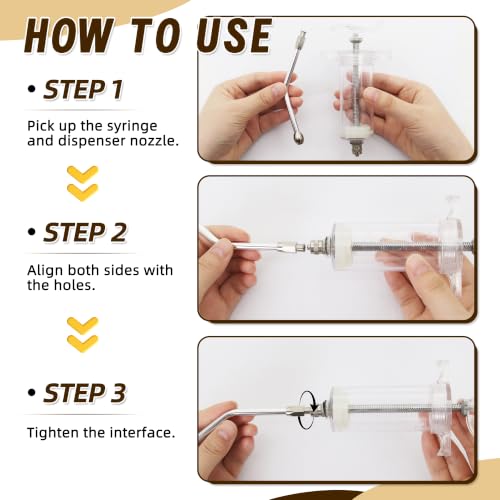 2 Pcs Goat Syringe Reusable Adjustable Goat Drench Syringe with 2 Drench Nozzle and Needles, Feeding Supplies for Cattle, Sheep, Goats, Horse, Pig, Dog (White, 20ML+50ML) - color: White, size: 20ML+50ML