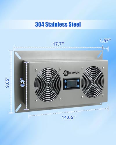 220CFM Crawl Space Ventilation Fan with Temperature Humidity Controller | 304 Stainless Steel Airflow Exhaust Fan for Basement Garage Attic Hydroponics & Grow Tents, Airflow & Moisture Control