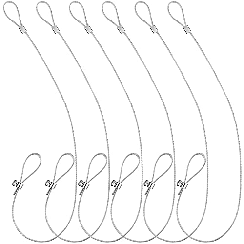Moxweyeni 6 Pieces Gate Latch Cable Pull Latch String Fence Gate Lock Opener for Metal Vinyl Wooden Fences Adjustable, 19 Inch (Silver,1.5mm) - color: Silver, size: 1.5mm