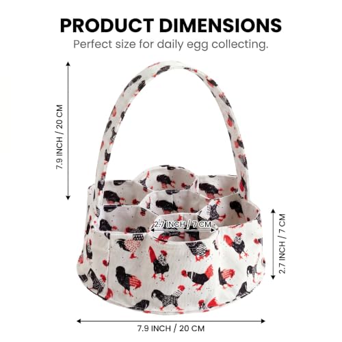 Egg Collecting Basket, Large Egg Gathering Bag for Fresh Chicken Duck Eggs | 7 Pouches Egg Collection Bag for Toddlers Kids Mom, Cute Family Gift, Hold Goose Quail Eggs, Machine Washable, Easy to Carry - color: Color 4