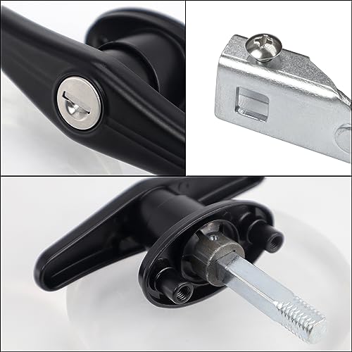 Keyed-Alike Locking T-Handle Kit for Truck Camper Shell/Cap & Topper - Black T-Handle Lock Set with Door Compatibility (Right) - style: Matching Set(Right)