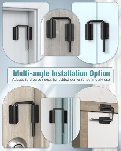 90/180 Degree U Patio Sliding Door Loop Lock Latch, Black | Aluminum Alloy Security Bolt Lock , Multi-Angle Mounting for Barn, Garden, Fence Gate & Window - color: Black-1 PC