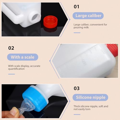 800ml Lamb Feeding Bottle Thickened Goat Feeder Bottles Hang Upside Down Livestock Milk Bottle with Measurements Fawns Nursing Bottles for Goat Lamb Fawns Nigerian Dwarf Doeling Dog
