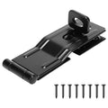 HILLMASTER Swivel Staple Safety Hasps, 4-1/2" Gate Door Hasp Latch with Twist Knob Safety Padlock Clasp Lock for Fence, Gate, Cabinet, Barn Door, Shed, Black - size: 1 Pack