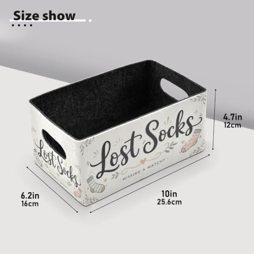 Storage Baskets Felt Foldable Storage Cube Shelf Bins Organizer Box for Kids Toys Office Bedroom Closet Babies Nursery 2-Pack (Cute Lost Socks) - color: Cute Lost Socks