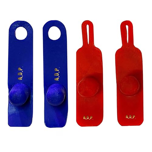 A.D.P. R5 2Pairs Red & Blue Color, Rooster Booster Chicken Mitt Safety Poultry Bird Botas para GALLOS BREEDING Supplies Leg Protect & Care, Best Rubber - color: Red & Blue R5