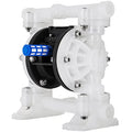 VEVOR Air-Operated Double Diaphragm Pump, 1/2 in Inlet & Outlet, Polypropylene Body, 8.8 GPM & Max 120PSI, PTFE Diaphragm Pneumatic Transfer Pump for Petroleum, Diesel, Oil & Low Viscosity Fluids - size: 8.8 GPM