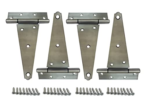 Stainless Steel Extra Heavy Tee Hinge, (4pack(8"), Stainless Steel) - color: Stainless Steel, size: 4pack(8")