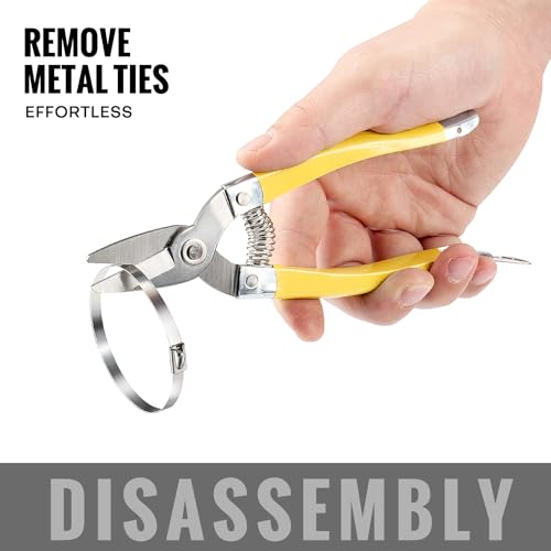 Stainless Steel Cable Tie Gun Kit + 200 Pcs Metal Zip Ties | All-In-One Dual-Size (11.8" & 7.8") Fastener Set with Industrial Shears for Farm Fence & Wire Mesh Repair