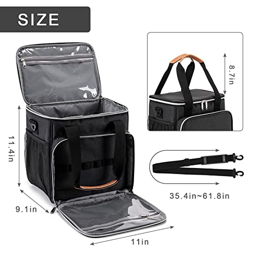 Pet Grooming Bag, Dog Grooming Supplies Organizer Tote Bag, Perfect for Pet Grooming Tool Kit Accessories-Black - color: Black
