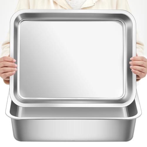 Sadnyy 4 Pcs 16 Qt/ 4 Gallon Stainless Steel Feeder Pan Bulk High Capacity Metal Horse Food and Water Bowls Heavy Duty Horse Trough Feeder for Goats Horses Livestock Animal Feeding