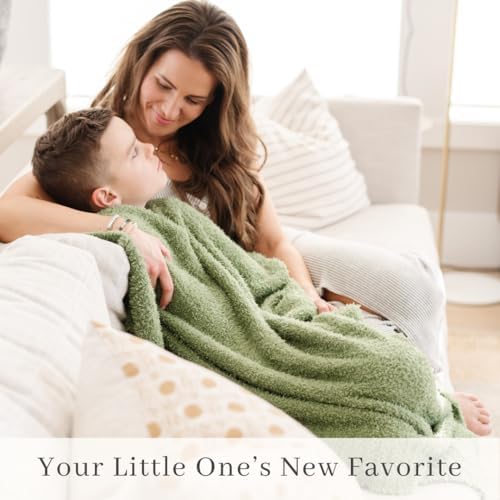 Saranoni Bamboni Baby Blanket | Luxury Plush Super Soft Blanket | Breathable Comfy Blankets for Kids and Teens | Olive - 40" x 60" | Ultra-soft Bamboni blanket with breathable comfort and plush texture for kids, teens, and cozy everyday relaxation. - colo