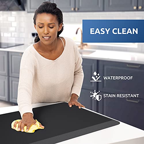 Kitchen Mat Cushioned Anti Fatigue Rug Standing and Comfort Floor Mats | Water-Resistant, Non-Slip, Easy to Clean Comfort Floor Mat for Kitchen, Sink & Office, Multiple Colors & Sizes, 17.3"x60" - color: Black, size: 60"L x 17.3"W x 0.5"Th