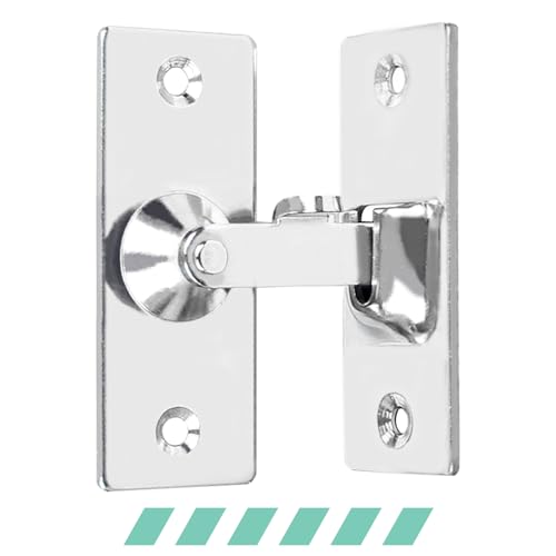 WANLIAN MINI Size 90 Degree Door Latch Sliding Door Lock Screen Door Latch Pocket Door Latch | Quick-Access Locking for Privacy in Bathroom, Toilet, RVs & Small Spaces, Left Or Right Application, 304# Stainless Steel - color: Silver, size: Small