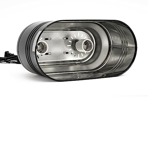 Dual Reptile Light Fixture with 2 Different Switches, Deep Dome Reptile Heat Lamp Fixture fit E26 Reptile Lamp, UVB Reptile Light Fixture Kit Perfect for Reptiles Amphibians