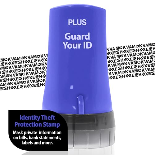 Guard Your ID Identity Theft Protection Roller Stamp for Mail & Documents - color: Blue, size: Standard