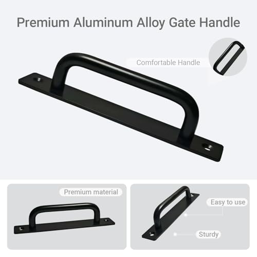 2PCS 7 Inches Barn Door Handle, Premium Black Gate Handle | Sturdy Black Sliding Door Pull Handles for Kitchen, Cabinet, Bathroom, Closet, and Easy Install - size: 7 Inches