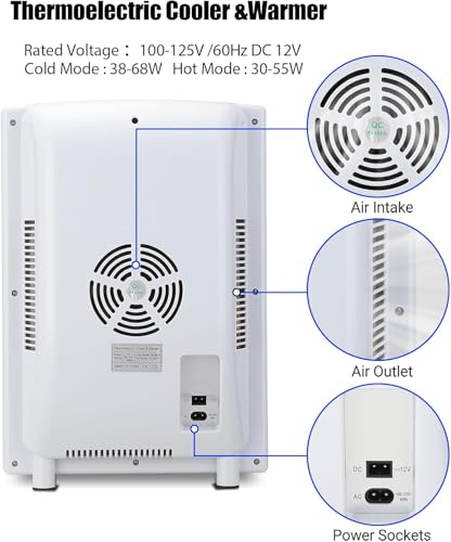 25L Reptile Egg Incubator with Temperature Control (10°c - 60°c), Portable Digital Cooling & Heating Lab Incubator for Small Reptiles, 12V/110V Compatible（White） - color: White