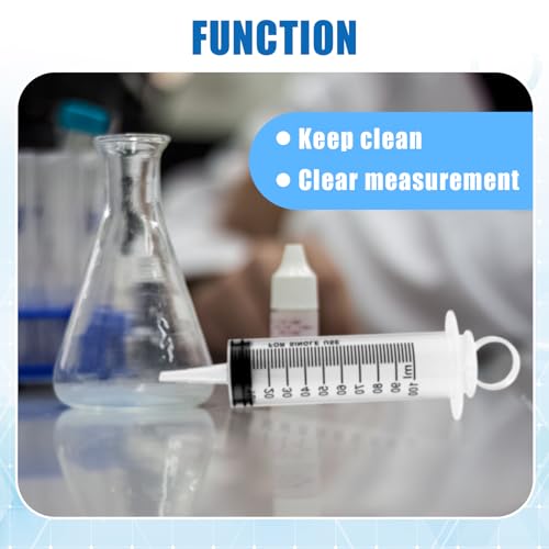 6 Packs Large Plastic Syringe with Measurement for Liquids, Jello shot Party, Medicine Student, Oral, Scientific Labs, Measuring, Dispensing, Home Care (100 ml)