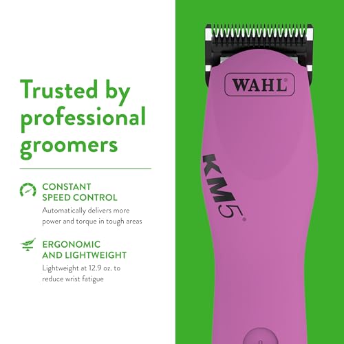 Wahl Professional Animal Thick Coat Pet Clipper & Dog Clipper (#9787-300) - Hair Remover - Grooming Clippers for Dog, Cat - for Thick Haired Pets - 2 Speeds - Pink