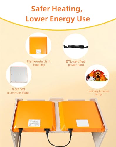 Chick Brooder Heating Plate - Briidea 80W Brooder Heater with 110–130℉ Constant Heat, 10 PET Cleaning Film, Adjustable Height & Angle, Warmth Like Mother Hen for 30 Small Poultry - color: Large Fence Style
