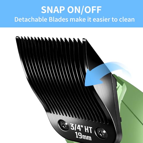 2 Pcs Size 3/4HT Detachable Dog Grooming Blades, Compatible with Andis, Oster A5, Wahl KM10 Series Clippers, Cut Length 19mm, Black (3/4HT 19mm, 2Pcs) - size: 3/4HT 19mm, 2Pcs