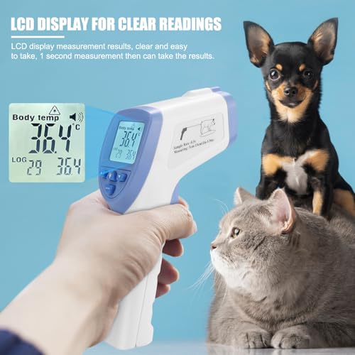 Pet Thermometer, High Precision Veterinary Infrared Thermometer Blue Non-Contact Digital Thermometer for Pig Sheep Horse Dog