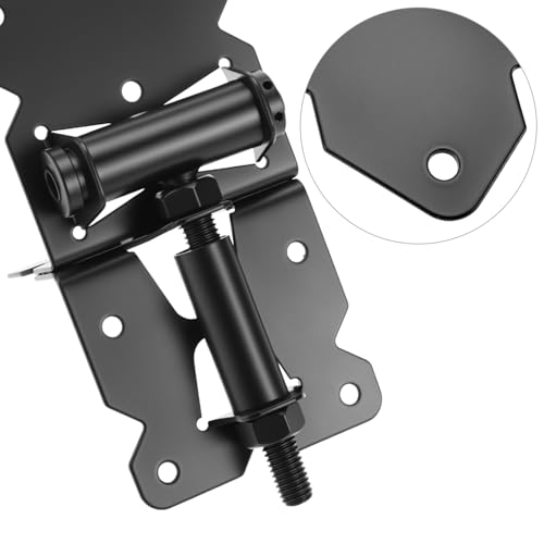 QWORK Heavy-Duty Self-Closing Gate Kit - 2 Sets, Hinges and Latch, Gate Hardware Kit, Includes 2 Latches, 4 Hinges