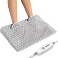 Electric Heated Foot Warmer Soft Flannel Foot Heater with 2h Auto Off & 3 Heat Levels Full Body Use Heating Pad for Feet, Abdomen, Cramps, Pain Relief Pocket Design 16" x 22" Light Grey - color: Dark Grey