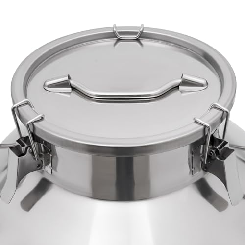 60L/15.85Gal Milk Can with Faucet, Stainless Steel Milk Transport Cans Wine Pail Bucket Tote Jug Pot Oil Liquid Storage Barrel with 2 Handles Milk Container with Lid for Grain Wine Liquid - color: 60l-15.85gal With Faucet