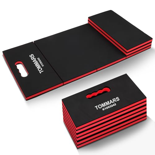 0.9-Inch Thick Foldable Mechanic Kneeling Pad 44.88 Inches Unfolded | Five 15.35 x 7.48 x 0.9-Inch Panels, High-Density Foam, Tool Pockets, Carry Handle, Waterproof Oil-Resistant Nonslip Surface - size: 44.8in Length-5-Fold