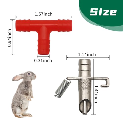 Automatic Rabbit Waterer Drinker Feeder 30sets for Poultry Rats Guinea Pig Ferret Rat Mouse Poultry (Red) - color: Red