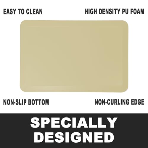 1" Extra Thick Anti Fatigue Floor Mat 30" L x 20" W,Kitchen Mat, Standing Desk Mat,140D Advanced PU Foam Ergonomic Comfort at Home, Office, Garage, Sink (Yellow) - color: Yellow, size: 30"L x 20"W x 1"Th
